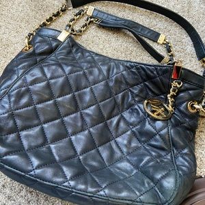 Black leather Michael kors shoulder handbag